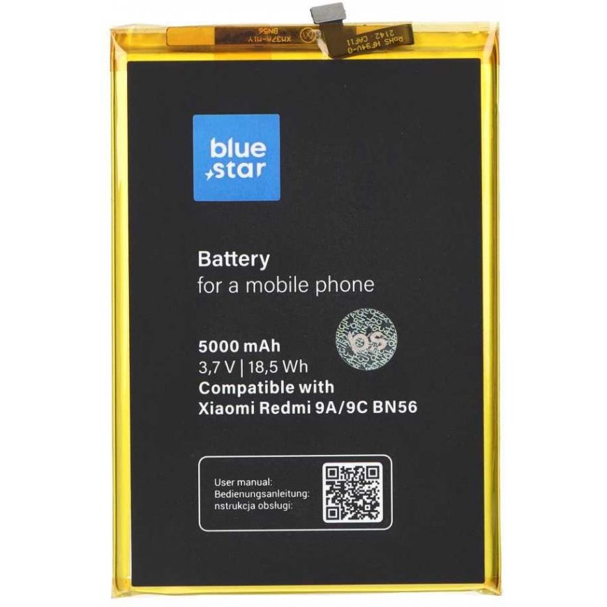 BlueStar „Blue Star Mēlynas STAR“ akumulators, kas paredzēts „XIAOMI REDMI 9A / 9C / POCO M2 Pro“ (BN56) 5000 mAh