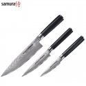 Samura DAMASCUS Set of 3pcs. knives Paring / Utility / Chef's from AUS 10 Damascus steel 61 HRC (67 layers) Samura DAMASCUS Set of 3pcs. knives Paring / Utility / Chef's from AUS 10 Damascus steel 61 HRC (67 layers)