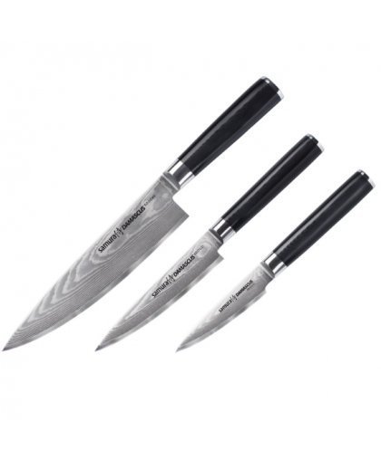 Samura DAMASCUS Set of 3pcs. knives Paring / Utility / Chef's from AUS 10 Damascus steel 61 HRC (67 layers) – 2