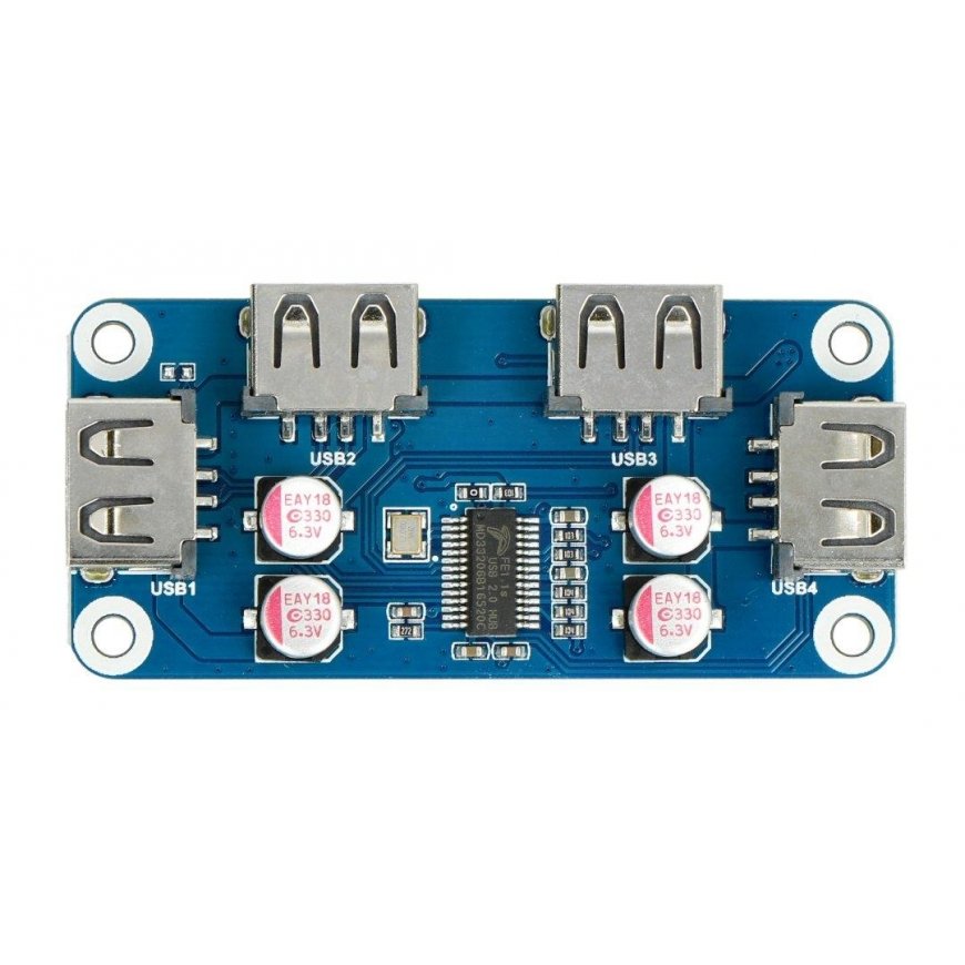USB šakotuvo priedėlis (B) - 4 prievadų šakotuvas - Raspberry Pi 4B/3B+/3B/Zero priedėlis - Waveshare 20317 – 2