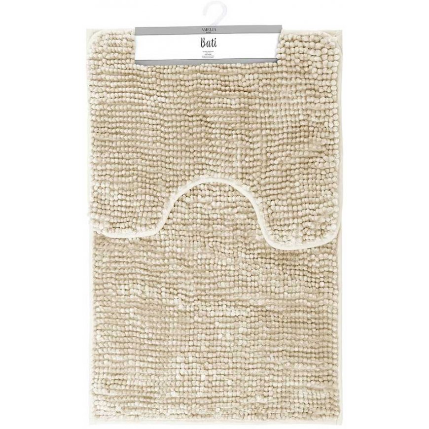 BATI bath mat in sand color, modern 50x80+40x50 ameliahome
