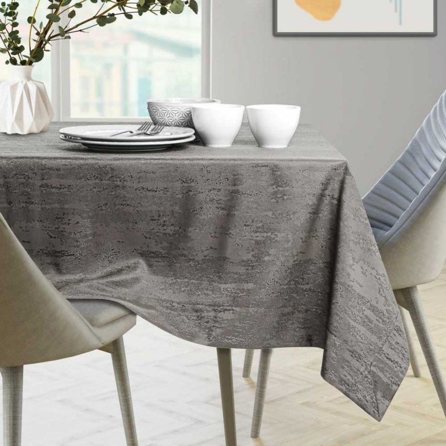 Vesta brown pressed modern tablecloth 115x200+35x200 AmeliaHome – 2