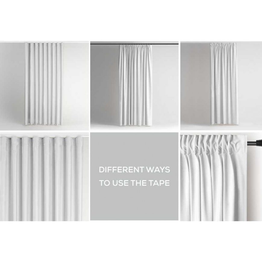Aizkari VELVET krāsa balta stils klasiskā josla materiāla tips - tekstils aksoms 140x270 AmeliaHome – 4