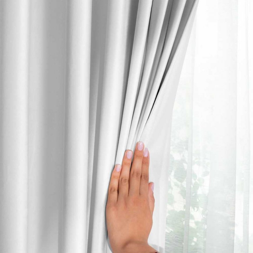 Aizkari VELVET krāsa balta stils klasiskā josla materiāla tips - tekstils aksoms 140x270 AmeliaHome – 5