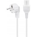 Fuj:tech CEE 7/7 - C13 - power cable with angled plug, white, 3 m Fuj:tech CEE 7/7 - C13 - power cable with angled plug, white, 3 m