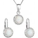 Evolution Group Glittering jewelry set with Preciosa crystals 39160.1 and white s.opal (earrings, chain, pendant) Evolution Group Glittering jewelry set with Preciosa crystals 39160.1 and white s.opal (earrings, chain, pendant)