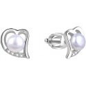 Beneto Silver Heart Earrings with Real Pearl AGUP1412P Beneto Silver Heart Earrings with Real Pearl AGUP1412P