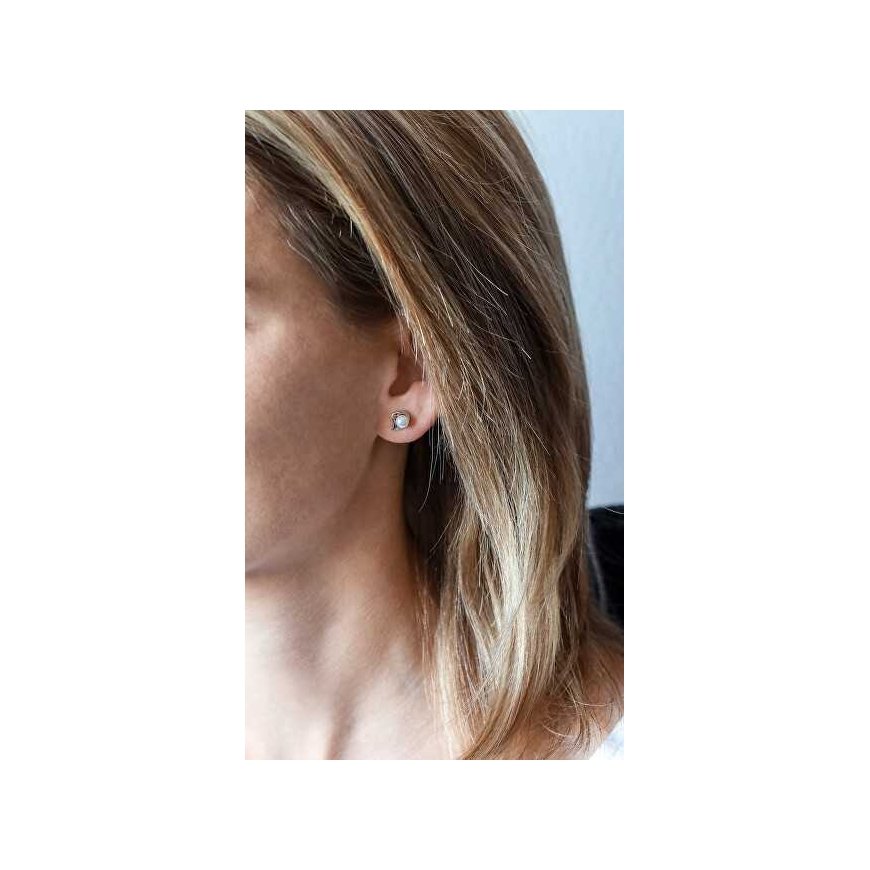 Beneto Silver Heart Earrings with Real Pearl AGUP1412P – 2