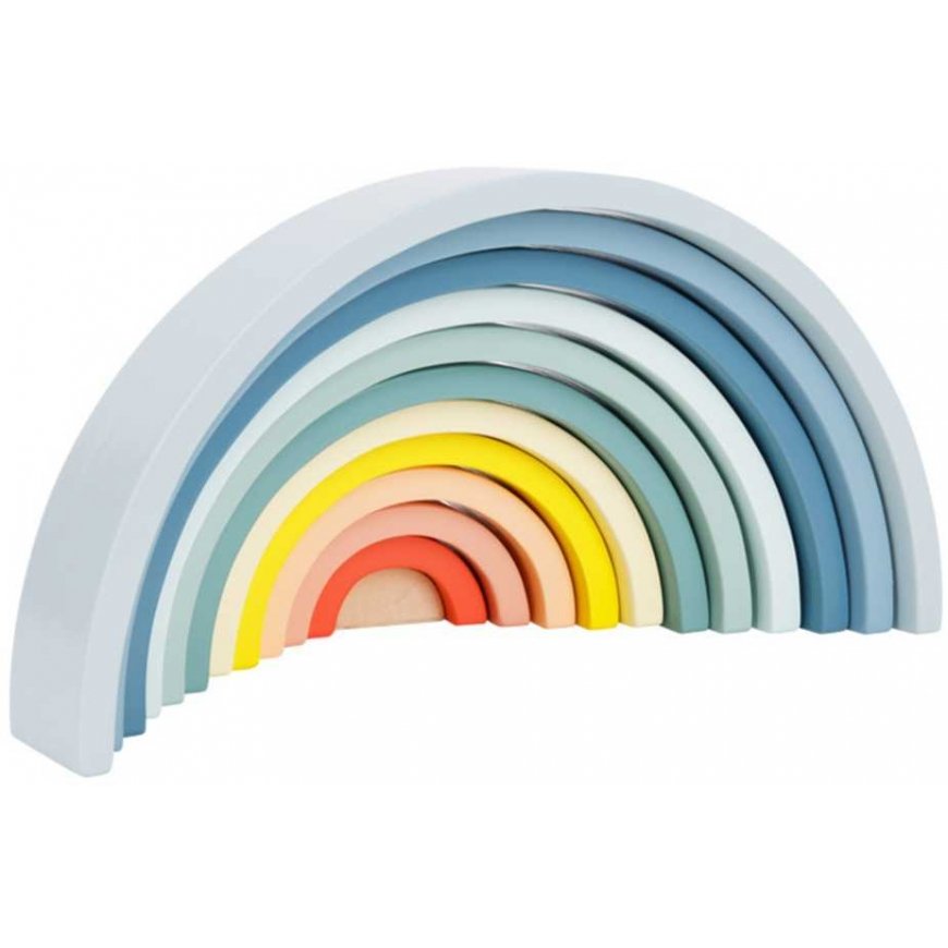 Tooky Toys TOOKY TOY Pastel Puzzles Wooden Montessori Blocks Rainbow Colors – 5