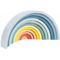 Tooky Toys TOOKY TOY Pastelinās puzles koka Montessori klucīši varavīksnes krāsās