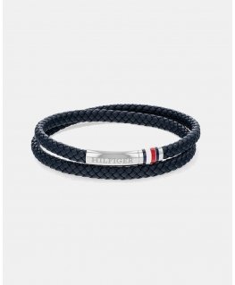 Tommy Hilfiger Tumši zils ādas aproce ar tērauda sprādzi 2790549