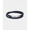 Tommy Hilfiger Tumma sininen nahkaketju teräsklipsillä 2790549