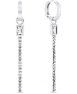 Brilio Silver Brilio Sidabrinis Elegant silver long earrings 2 in 1 EA799W