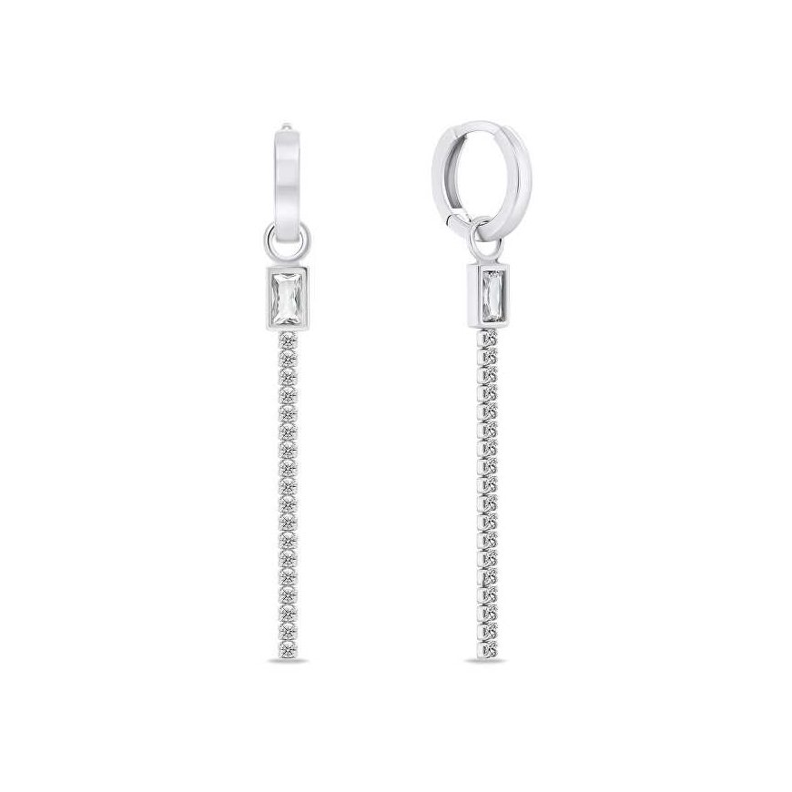 Brilio Silver Brilio Sidabrinis Eleganti sidabrini gari auskari 2 in 1 EA799W