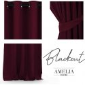 Night curtain with rings AmeliaHome BLACKOUT 140X245 cm, 1 pc., color: burgundy (wine)