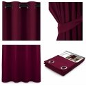 Night curtain with rings AmeliaHome BLACKOUT 140X245 cm, 1 pc., color: burgundy (wine)