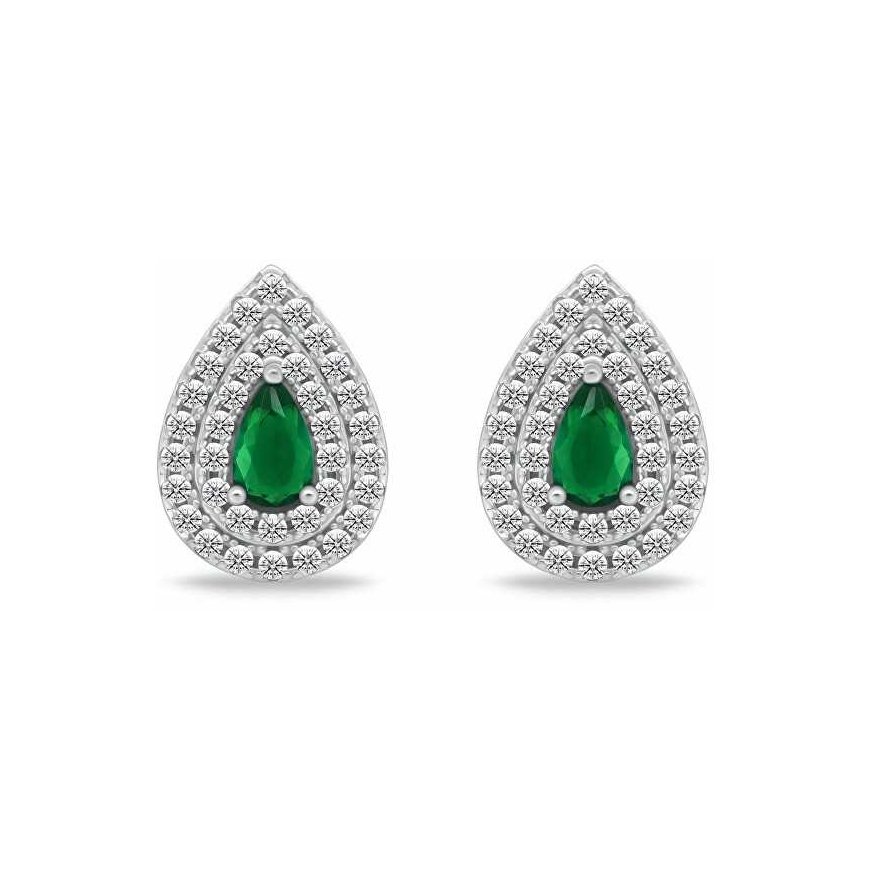 Brilio Silver Silver jewelry set with zirconia Tear drop shape SET284WG (necklace, earrings) – 4