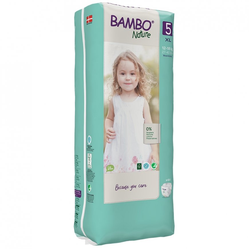 Bambo Nature 1000019265 kertakäyttövaippa Poika/tyttö 5 44 kpl – 2