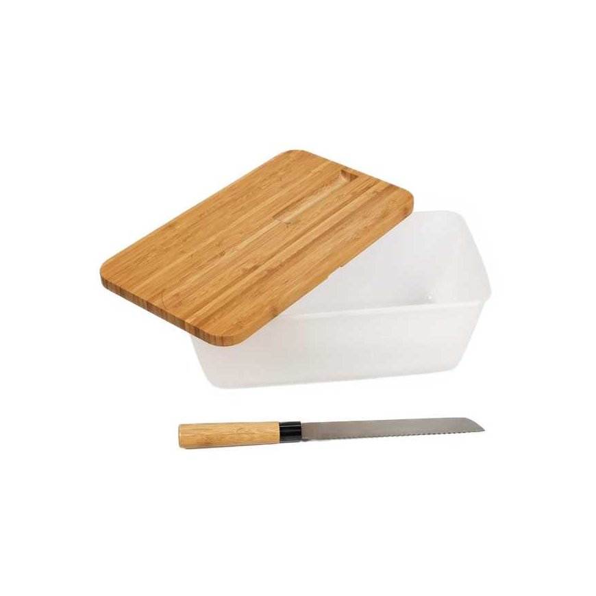 Kesper Puolikas laatikko bambukannella ja leipäveitsellä, 35 x 20 cm – 4