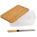 Kesper Half Box with Bamboo Lid and Bread Knife, 35 x 20 cm