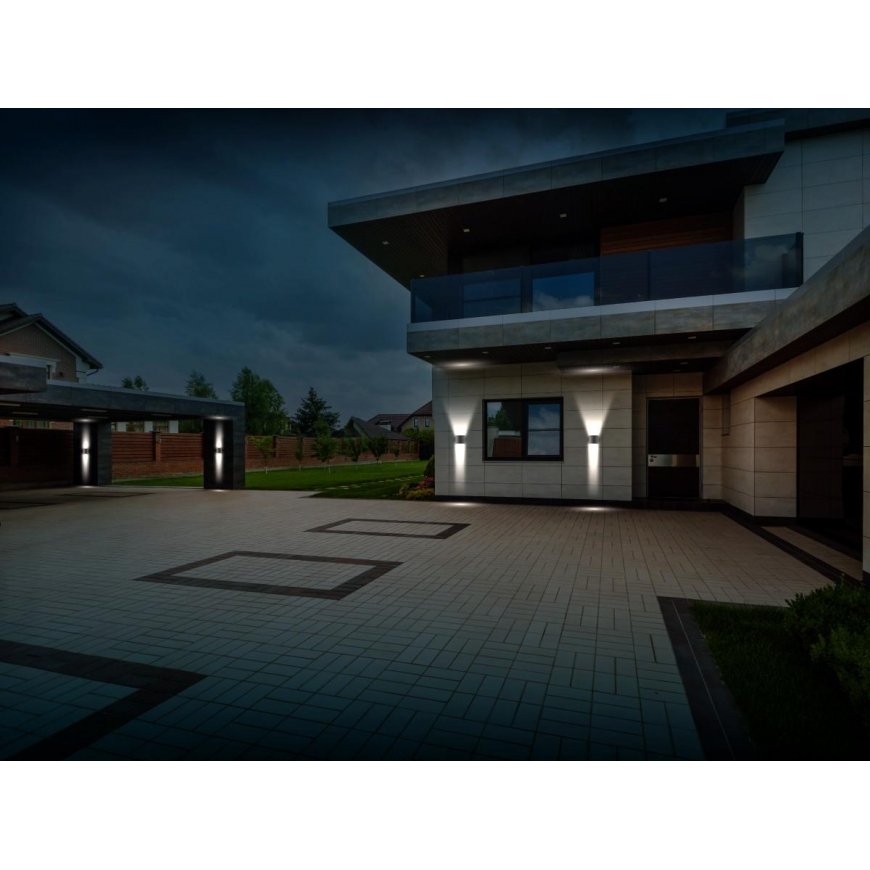 Wall outdoor lamp CILINDER, LED 2x3W, 4000K, IP54, adjustable light angle, black, LED line LITE – 4