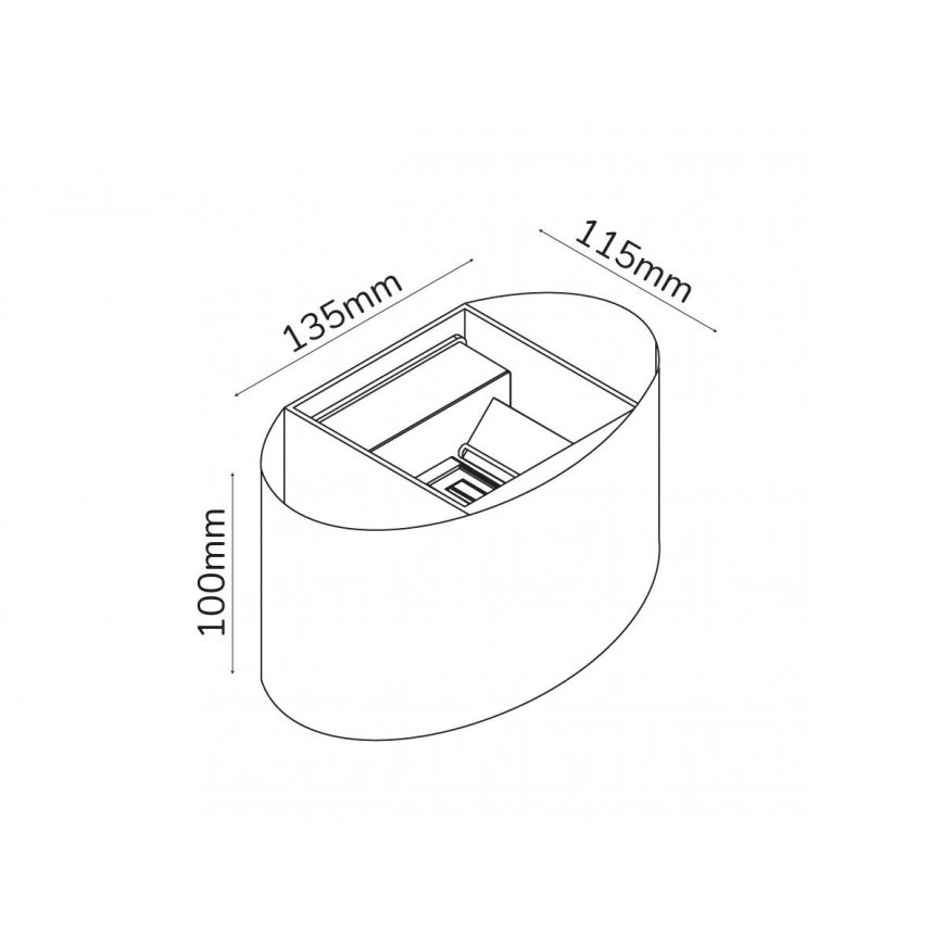 Seinale paigaldatav välistuli CILINDER, LED 2x3W, 4000K, IP54, reguleeritava valgusnurgaga, must, LED line LITE – 5