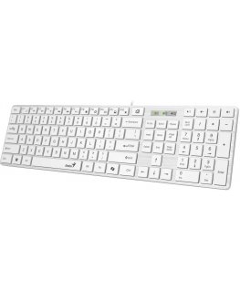Genius SlimStar 126 COPILOT, клавиатура CZ/SK, классическая, с проводом (USB), белая