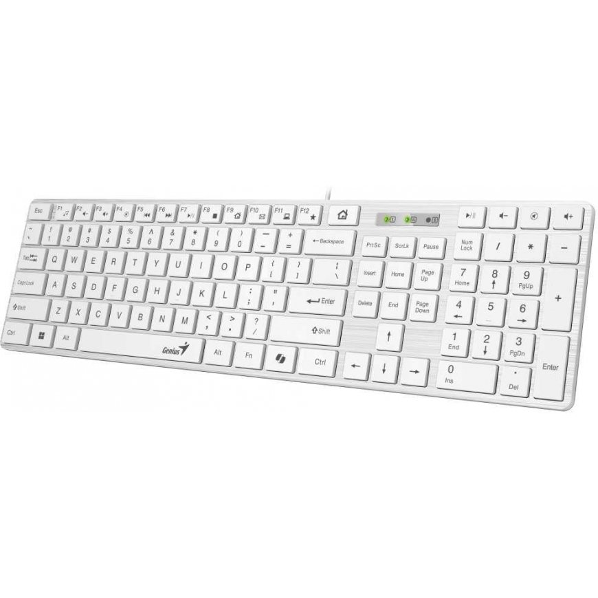Genius SlimStar 126 COPILOT, клавиатура CZ/SK, классическая, с проводом (USB), белая