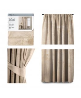 AmeliaHome UŽUOLAIDOS/AH/VELVET/PLEAT/KREMAS/140X245/1VNT
