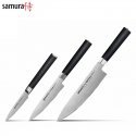 Samura MO-V Set of 3pcs. knives Paring 90mm / Utility 125mm / Chef's 200mm from AUS 8 Japanese steel 59 HRC Samura MO-V Set of 3pcs. knives Paring 90mm / Utility 125mm / Chef's 200mm from AUS 8 Japanese steel 59 HRC