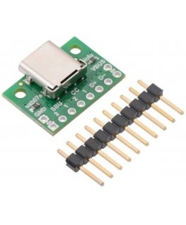 C type USB 2.0 connector, designed for a prototyping board, Pololu 2585