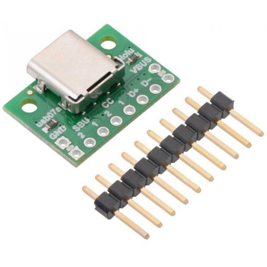 C type USB 2.0 connector, designed for a prototyping board, Pololu 2585