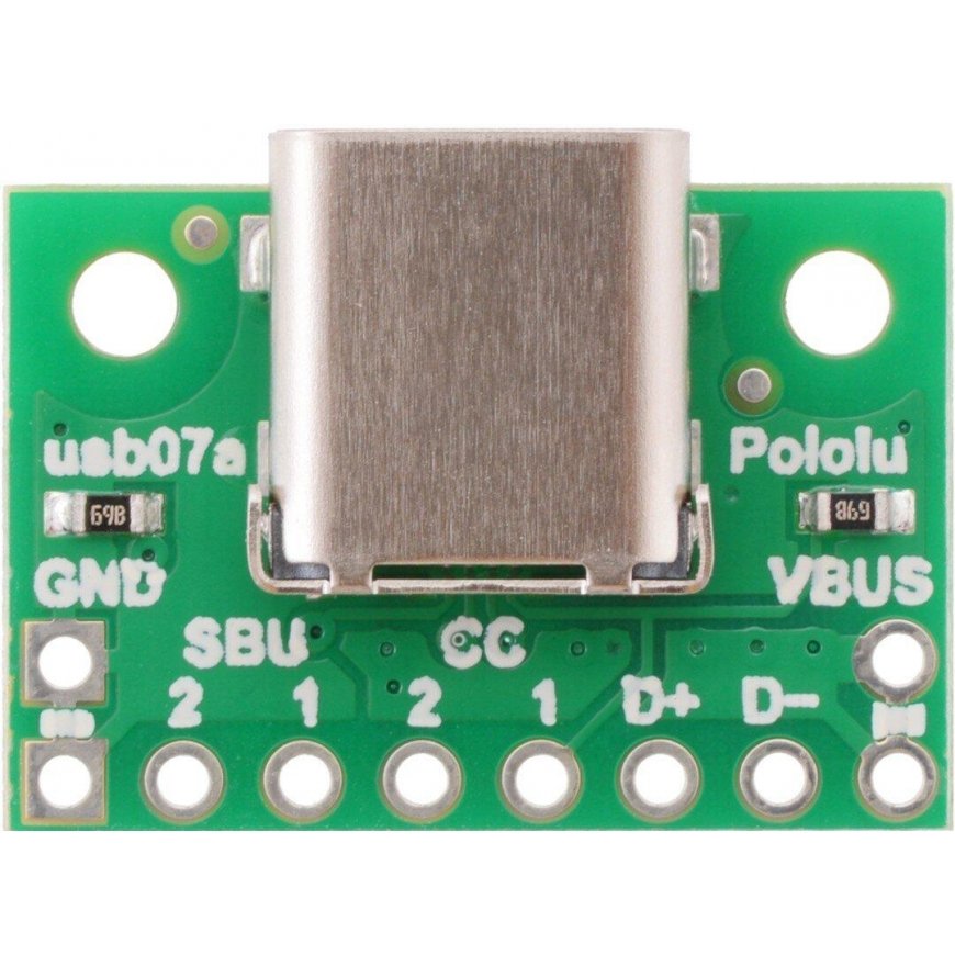 C tipo USB 2.0 jungtis, skirta maketavimo plokštei, Pololu 2585 – 3