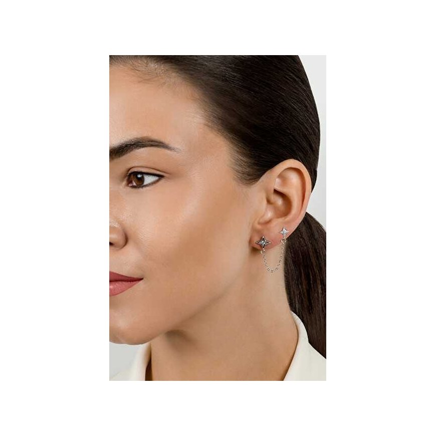 Brilio Silver Stilingi gold-plated earrings with chain EA717Y – 2