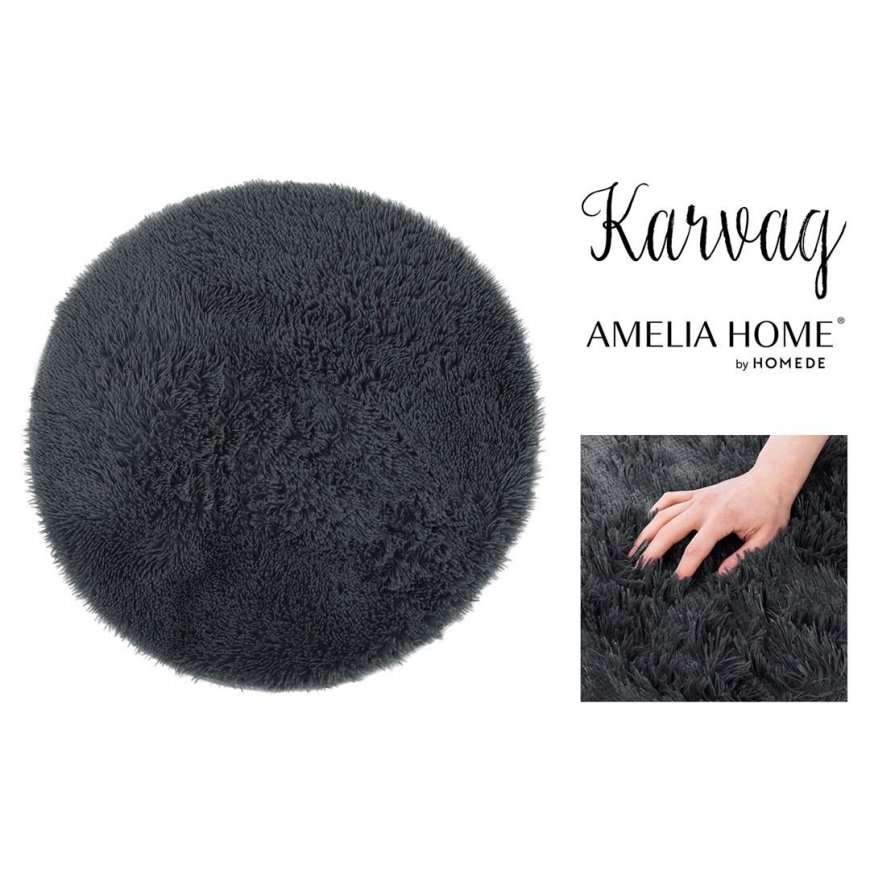 Pyöreä matto AmeliaHome R120, 120 x 120 cm, väri: tummanharmaa – 2