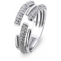 Brilio Silver Luxurious open ring with clear zirconia RI036W Brilio Silver Luxurious open ring with clear zirconia RI036W