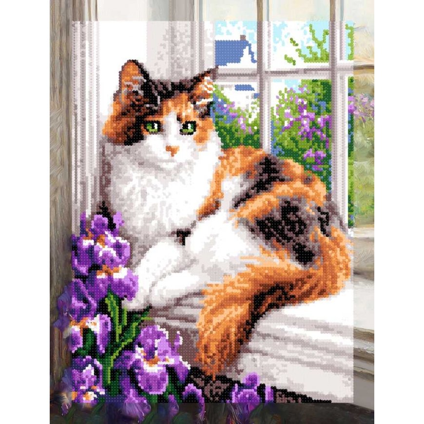 Beldizart Deimantide maal "Kass aknal" 40x50 cm DP420