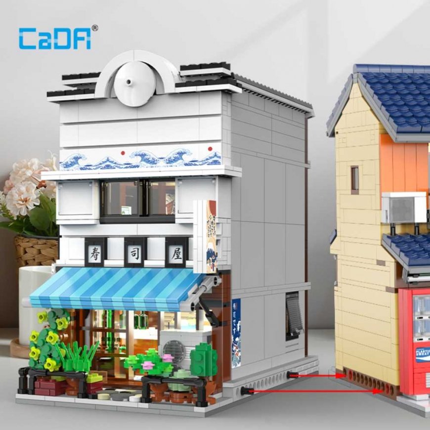 CaDA Building Blocks Sushi Shop Japanese Style Building LED Light 1665 pcs C66018W – 5