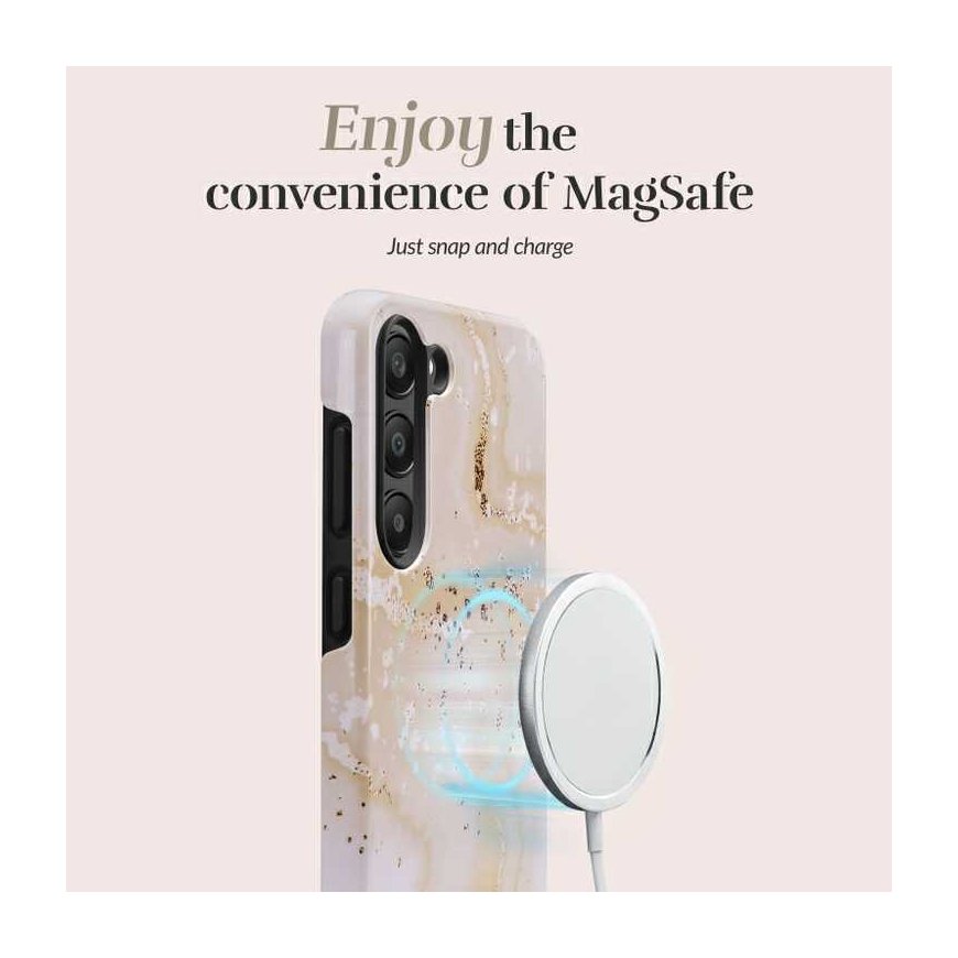 MIO Gold Marble Case Magsafe Compatible for Samsung S25 Plus 5G – 2