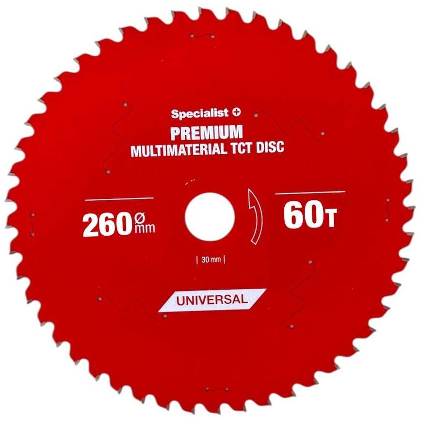Pjovimo diskas 260x60Tx30mm, Multimaterial PREMIUM, SPECIALIST+
