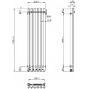 Electric towel dryer Navin Levante 330x1200, Sensor, 12-257053-3312, (cable on the right)