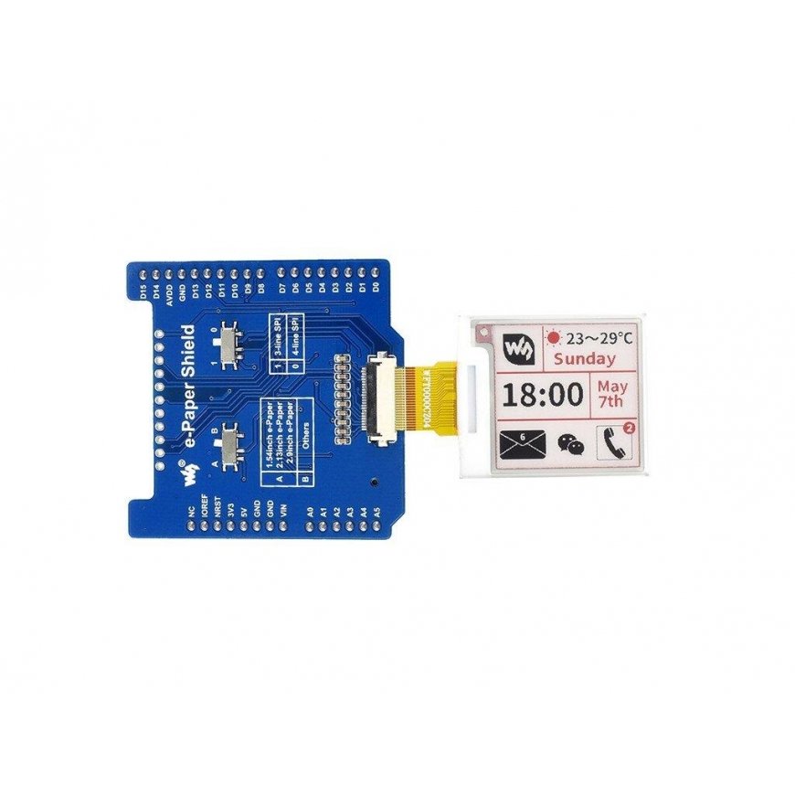 E-Paper Raw Panel Driver Shield, priedėlis e-paper ekranams, skirtas Arduino, SPI, Waveshare 15082 – 5