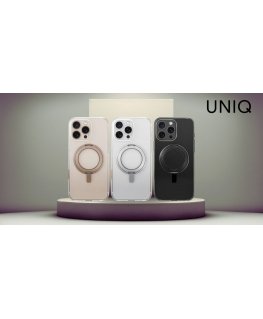 UNIQ Swivix korpuss iPhone 16 Pro 360 grādu rotējošs statīvs melns