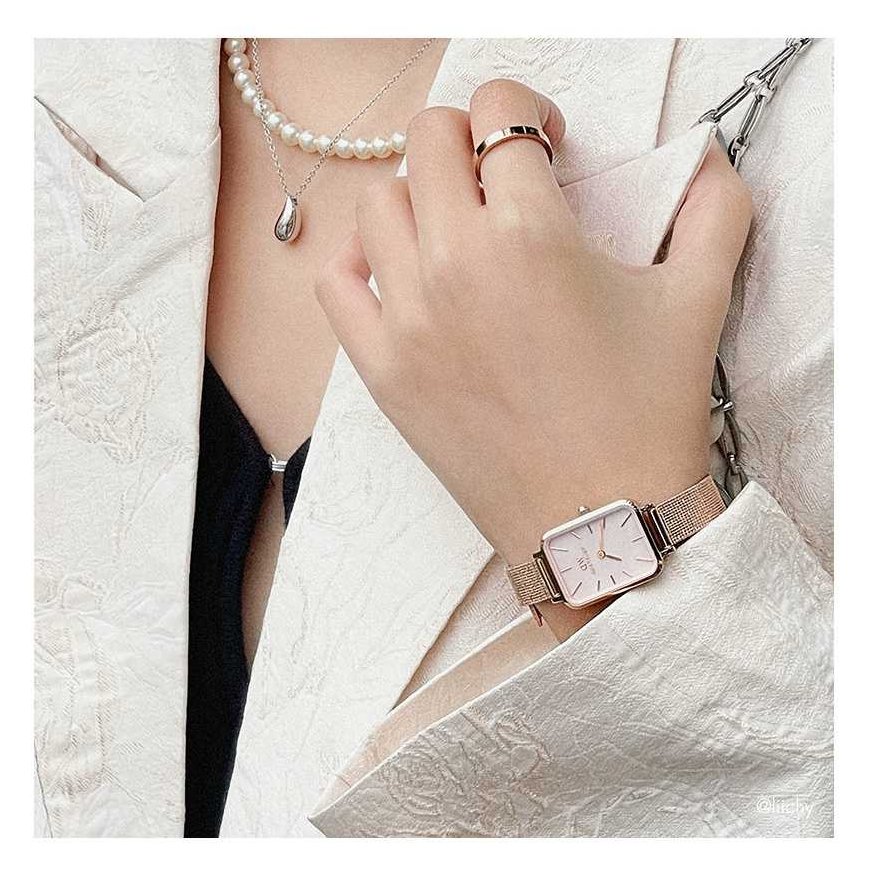Moteriškas laikrodis DANIEL WELLINGTON Quadro Pressed Melrose Pearl 20mm DW00100510 + DĖŽUTĖ (zw505o) – 4