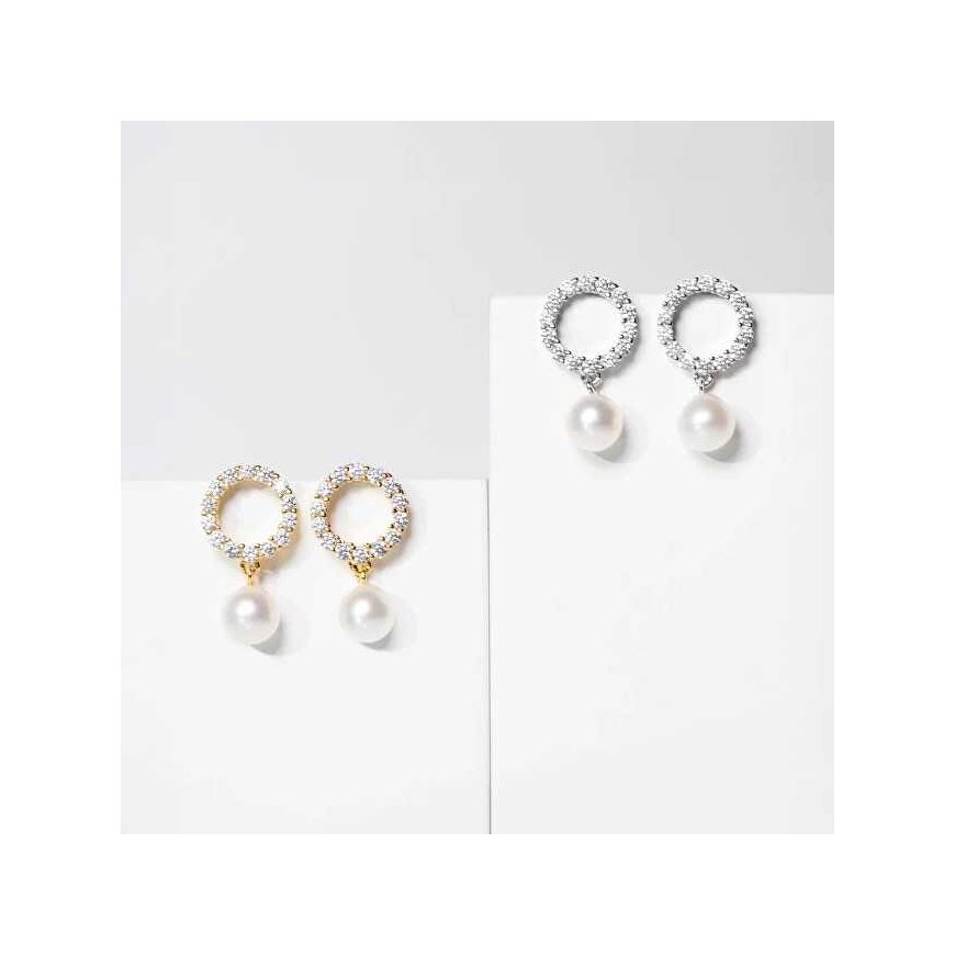 Sif Jakobs Beautiful silver earrings with pearls Biella SJ-E2430-PCZ – 4