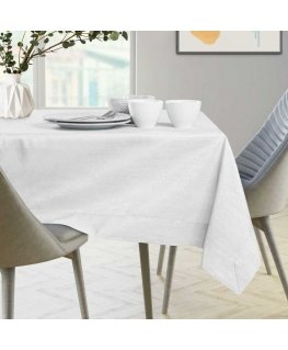 Vesta valkoinen puristettu moderni pöytäliina 140x300 AmeliaHome