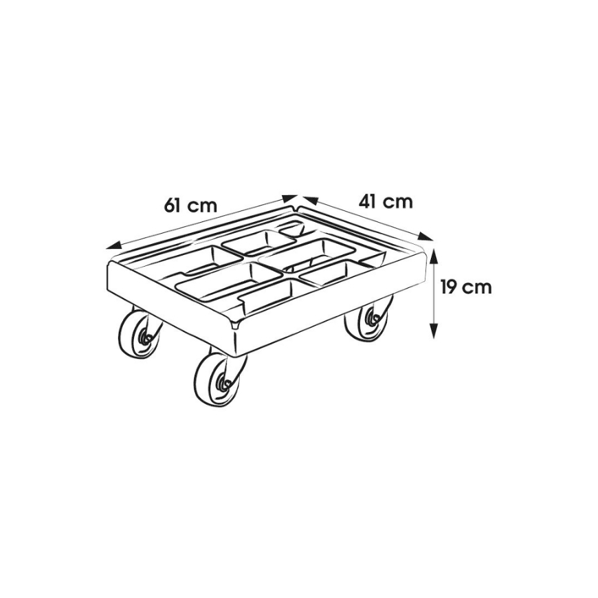 Keeeper Trolley for transporting boxes and bags Rolf 61x41x19cm red – 3