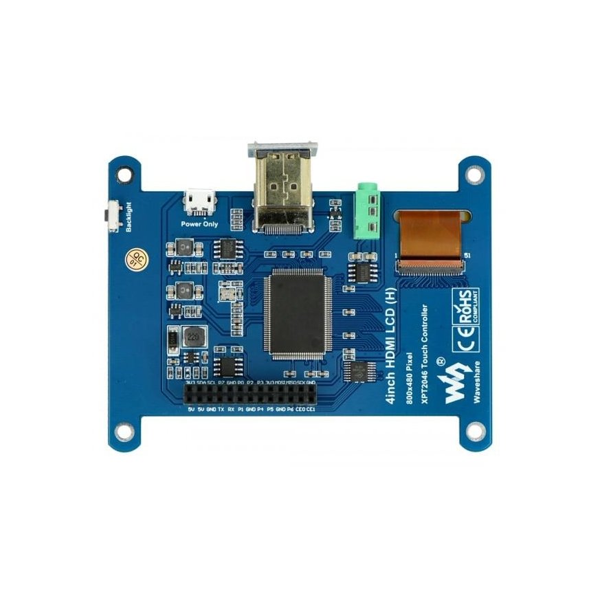 Waveshare Kosketusvastusnäyttö Raspberry Pi Mikro-ohjaimelle - LCD 4'' (K) – 4