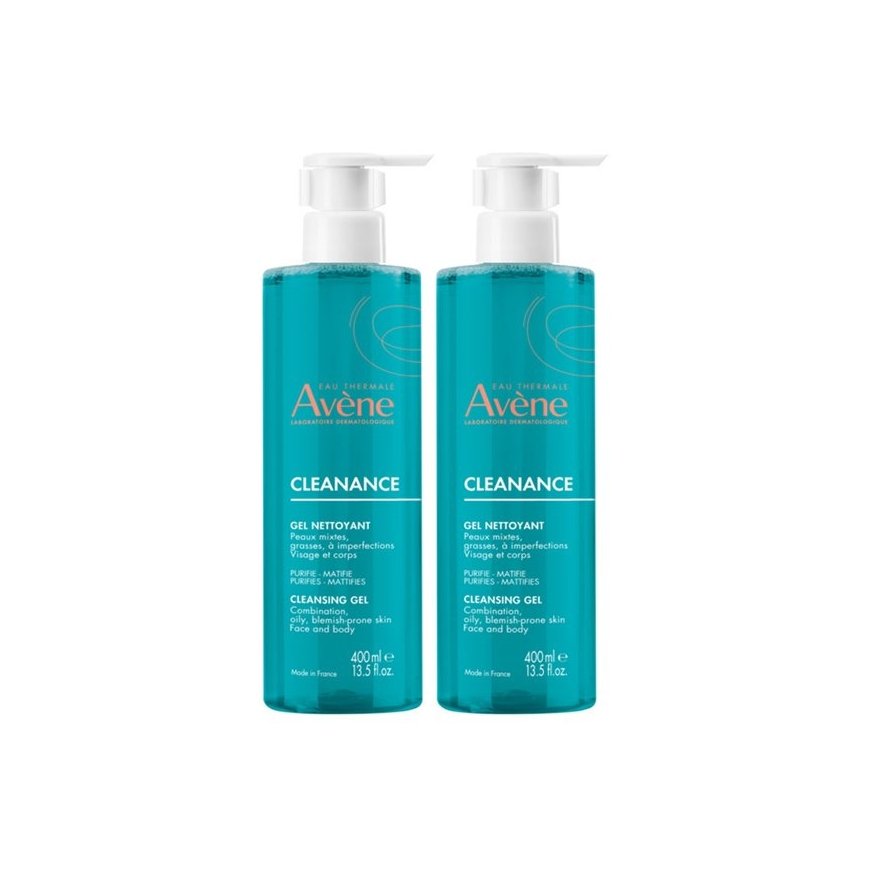 Гель для умывания Avene CLEANANCE упаковка 2 x 400 мл