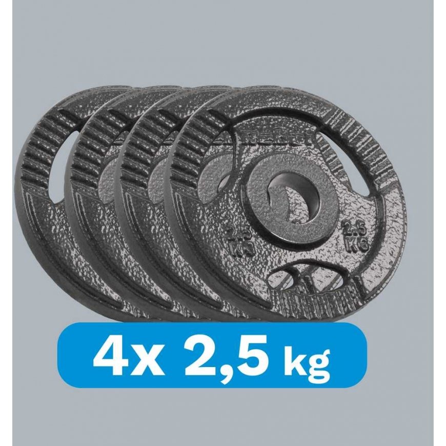 Ketaus olümpia raskuste komplekt 4 x 2.5kg, 51 mm auk, käepidemetega plaat, REBEL ACTIVE – 5